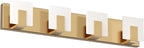 Aipsun Gold Vanity Lights for Bathroom Modern LED 4 Lights Bathroom Vanity Lights Up and Down Wall Light Fixtures 6000K
