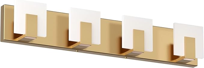 Aipsun Gold Vanity Lights for Bathroom Modern LED 4 Lights Bathroom Vanity Lights Up and Down Wall Light Fixtures 6000K