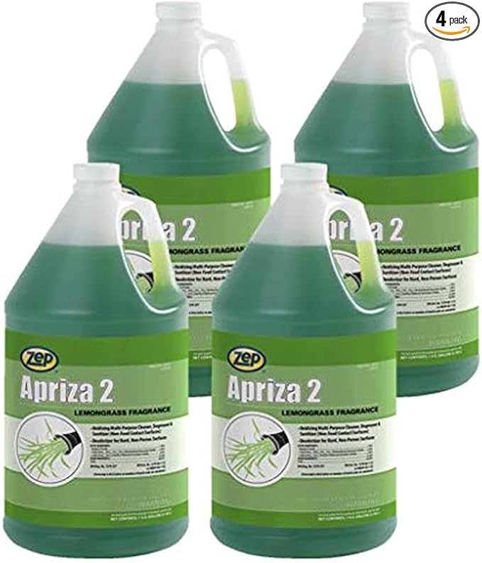 Zep Apriza 2 Multi-Purpose Cleaner - 1 Gallon (Case of 4) 125124 - Oxidizing, Degreaser, Deodorizer, and Sanitizer