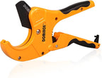 DOMINOX PVC Pipe Cutter, Cuts up to 1-5/8" PEX, PVC, PPR, Plastic Hoses& Plumbing Pipes,Ratchet PVC Cutter Tool with SK5 Blade and Aluminum Alloy Body