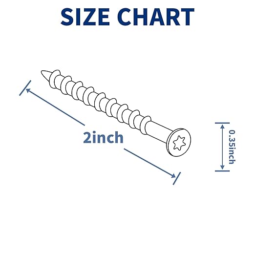 Deck Screws 2 Inch, Wood Screws #8 x 2, 150PCS, Torx Star Flat Head, Fence Construction Screws, Rust Resistant Epoxy Coated, T25 Bit Included, Black