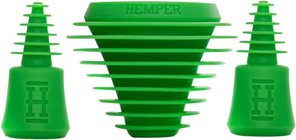 HEMPER Plugs + Caps | Universal Cleaning Plugs for Glass Water Pipes and More | Fits Male & Female Joints | Leak-Proof Seal Cleaning | Durable, Reusable & Easy to Use - (Green)