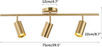 KCO Lighting Modern Brass Gold Track Lighting 3-Lights Modern Kitchen Fixtures Indoor Flush Mount Ceiling Spotlights Dimmable LED Ceiling Spot Light (3-Light)