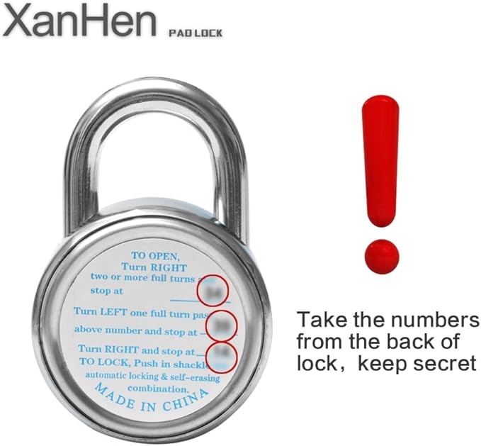 Combination Padlocks with Metal Body, Indoor Use for Gym Lockers & School Locker,Blue, 8-Pack