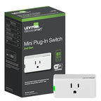 Leviton Decora Smart Plug, Wi-Fi 2nd Gen, Works with Matter, My Leviton, Alexa, Google Assistant, Apple Home/Siri & Wire-Free Anywhere Companions for Switched Outlet, D215P-1RW, White