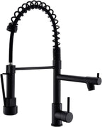 Kitchen Faucet,Kitchen Faucets with Pull Down Sprayer AIMADI Commercial Style Single Handle Matte Black Kitchen Faucet with Sprayer
