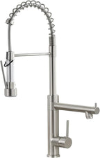 Fapully Commercial Kitchen Sink Faucet, Pull-Down Sprayer Kitchen Faucets Brushed Nickel