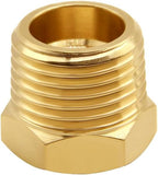 4PCS Brass Reducer Bushing, 3/4" NPT Male to 3/8" NPT Female Thread, Hex Reducing Convert Adapter Pipe Fitting Connector for Water/Oil/Gas