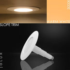 Jolux 6-Pack 5/6" Retrofit LED Recessed Lighting,12W=60W,3000K WarmWhite,800LM,Dimmable Can Lights,ETL,Damp Rated,Simple Installation Adjustable Retrofit Downlight,Bevel Trim,E26 Base