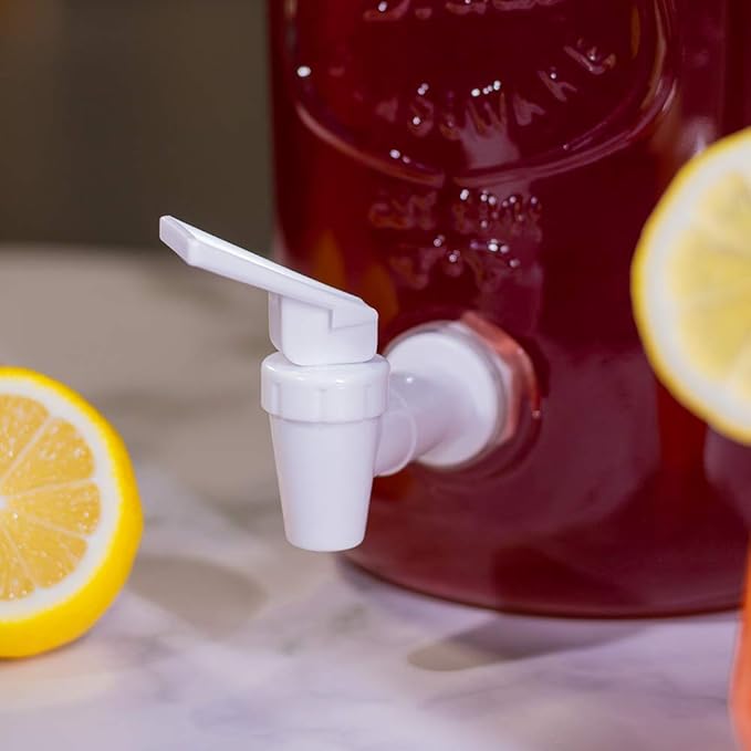 Replacement Cooler Faucet Water Bottle Jug, BPA-Free Plastic Spigot Spout Water Beverage Lever Pour Dispenser Valve, Crock Tap (2 White, 2 Black)