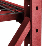 Heavy Duty Member Mark 4-Shelf Industrial Storage Rack, 77" W x 24" D x 72" H (Red, 2 Pack)