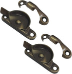 QCAA Zinc Die Cast Window Sash Lock, (2pack, Antique Brass Brushed)