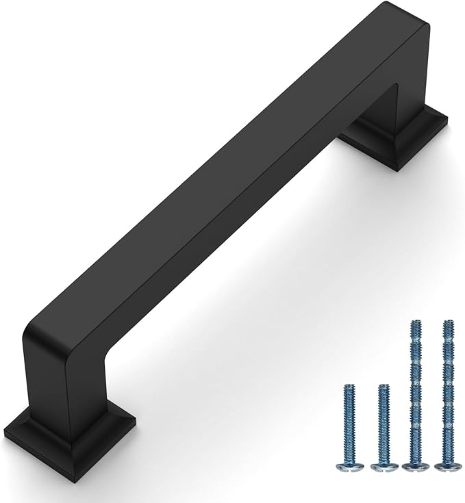 10 Pack 3.75"(96mm) Matte Black Cabinet Pulls Kitchen Cabinet Handles Drawer Pulls Cupboard Hardware for Cabinets CK0078