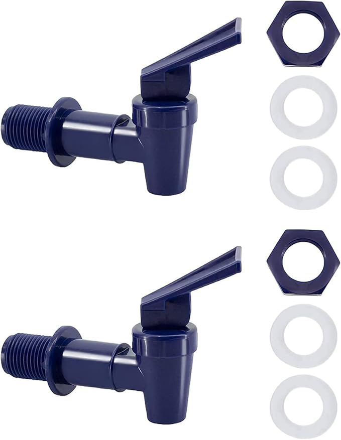 Replacement Cooler Faucet Water Bottle Jug,Water Dispenser Tap Set,BPA-Free Plastic Spigot Spout Water Beverage Lever Pour Dispenser Valve,Water Crock Tap (4 Blue)