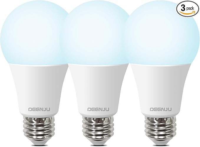 A19 100 Watt Equivalent LED Bulbs, Daylight 5000K, 1500 Lumens, Non-Dimmable, 13W Bright White LED Bulbs for Bedroom Living Room Home Office, 3 Pack