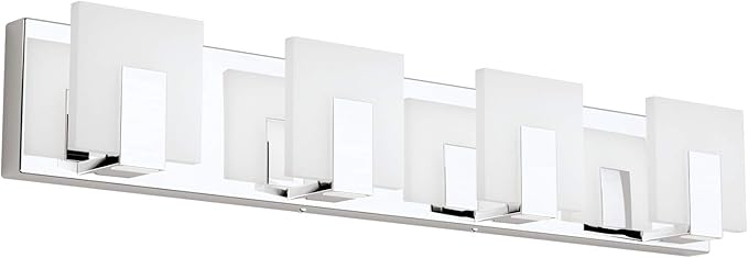 Aipsun 4 Lights Modern LED Vanity Light for Bathroom Frosted White Acrylic Chrome Up and Down Bathroom Wall Light Fixtures Over Mirror(White Light 6000K)