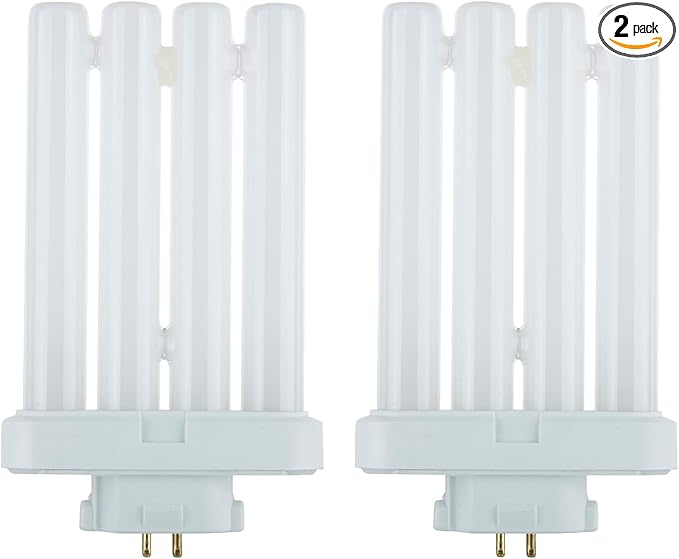 Sunlite 40531 FML27/65K/2PK Quad Tube Plug-in Compact Fluorescent Lamp, FML 4-Pin, 27 Watts, 1500 Lumens, 6500K Daylight, 4-Pin (GX10q4) Base, 120 Volts, 2 Pack