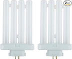 Sunlite 40531 FML27/65K/2PK Quad Tube Plug-in Compact Fluorescent Lamp, FML 4-Pin, 27 Watts, 1500 Lumens, 6500K Daylight, 4-Pin (GX10q4) Base, 120 Volts, 2 Pack