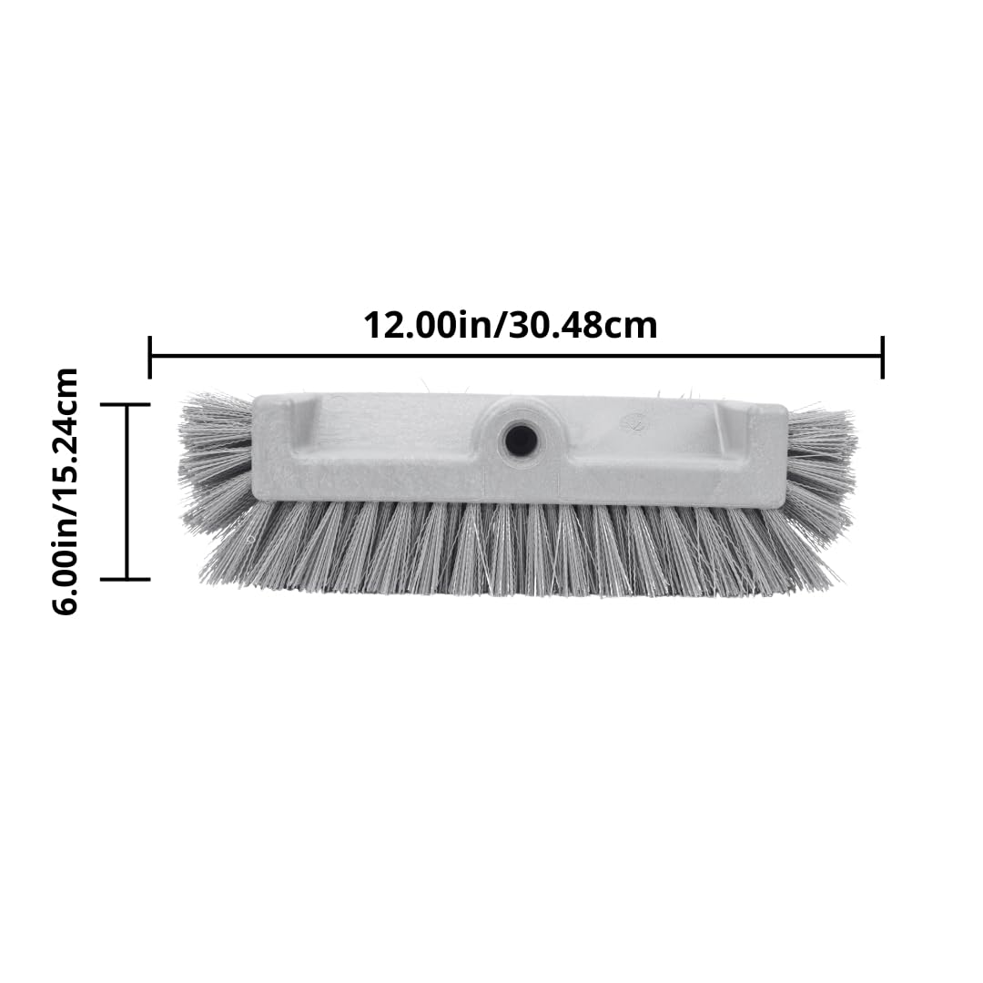 SPARTA Multi-Level Tile Scrub Brush 12" Wide Brush Head, Heavy-Duty Tile Cleaning Brush with End Bristles for Commercial Tiles, Tubs and Floor, Plastic, 12 Inches, Orange