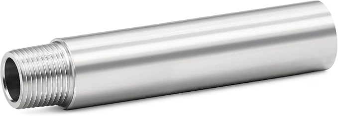 ChillWaves 304 Stainless Steel Pipe Fitting, Nipple Cast Pipe 3/8" NPT Male x 3/8" NPT Female Thread 8" Length(200MM)(1-PACK)