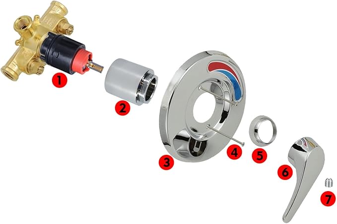 Pressure Balancing Cartridge Replacement for RK7300-CART-3P,Shower Cartridge Replacement for JH02BJ HL-40 Compatible with Z-7300 Zurn Temp-Gard III Faucets and Shower Valves （1 Pack, Cartridge Only)