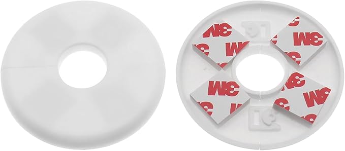 2 Pack Wall Split Flange ABS Round Escutcheon Plate for 1.0"/ 26mm Diameter Pipe Faucet Decoration Accessories (White)