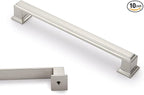 10 Pack 6.3 Inch(160mm) Hole Center Brushed Satin Nickel Modern Cabinet Pulls Kitchen Cabinet Handles Kitchen Cabinet Hardware Timeless Drawer Pulls for Dresser Cupboard Wardrobe, Nickel-B(6.3x10)