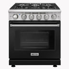 30 inch Professional Freestanding Pro-Style Natural Gas Range or Liquid Propane Gas Range with 5 Burners, 4.55 cu.ft. Oven Capacity, in Stainless Steel - KOS-30RG03M (Black)