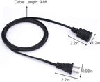 10 FT 2 Prong Extension Cord,Black Extension Cord 10 ft Indoor or Outdoor, Male/Female Power Cable for NEMA 1-15P to NEMA 1-15R,Extension Cable 2 Pack