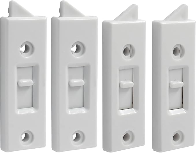Window Latch Locks Replacement Window Parts and Hardware, Plastic Spring Loaded Sliding Window Tilt Latch for Home Window Accessories, Pack of 4 (White)