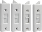 Window Latch Locks Replacement Window Parts and Hardware, Plastic Spring Loaded Sliding Window Tilt Latch for Home Window Accessories, Pack of 4 (White)