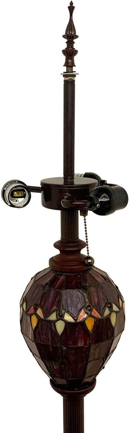 Bieye SS018 Lampshade Support with Finial for Tiffany Style Stained Glass Floor Lamp Table Lamp (G3/8 125mm Crown)