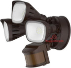 RuggedGrade 30W Turin II TT Series LED Security Light - Motion Wall Light - 3,600 Lumens - 240° Sensor - Color Selectable 3000K/4000K/5000K - Bronze Housing - Outdoor LED Light - DLC 5.1 Premium