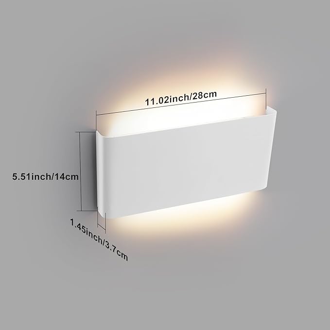 11"Modern LED vanity light,15W Dimmable 5 CCT (3000K-6500K) Adjustable Wall Lamp,Up and Down Wall Lighting,Indoor Wall Sconce for Bedroom,Staircase,Hallway,Dressing Table,4 Pack（White）