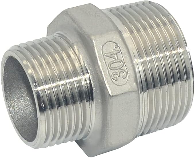 1-1/4" x 1" Male Threaded Reducing Nipple Fitting/Adapter,Stainless Steel SS304 NPT Pipe Hex Reducer