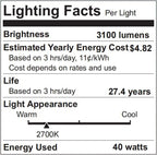 12-Pack 40W 110V Incandescent Candle Light Bulbs Dimmable Chandelier Light Bulbs, E12 B10 Clear Candelabra Base Bulbs for Pendants or Outdoor, Ceiling Fan, Fireplace, Wall Sconces