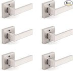 Gobrico Square Inactive Door Levers Closets French Doors Handles in Satin Nickel 6 Pack Heavy Duty Dummy Levers (Right-Handed Left-Handed Door Locksets)