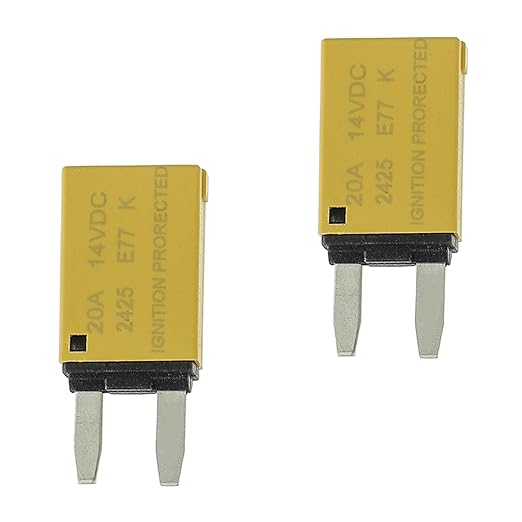 20A DC 12V-14V Auto Reset Circuit Breaker ATM Low Profile T1 Mini Blade Fuses Breakers for Car Trucks Marine Boat RV Solar and More,2 Pack