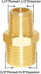 Joywayus 3/8" NPT Male × 1/4" NPT Male Brass Pipe Fitting Adapter