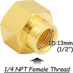 3PCS Brass Reducer Adapter, 1/4" NPT Female to 1/2" NPT Female Thread, Hex Reducing Pipe Fitting Coupler Nipple Connector for Water/Oil/Gas