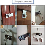 2 Packs Keyed Locks Twist Knob Locking Hasp for Small Doors, Cabinets and More,Stainless Steel Steel, Catch Latch Safety Lock with Keys (4inch, Silver)