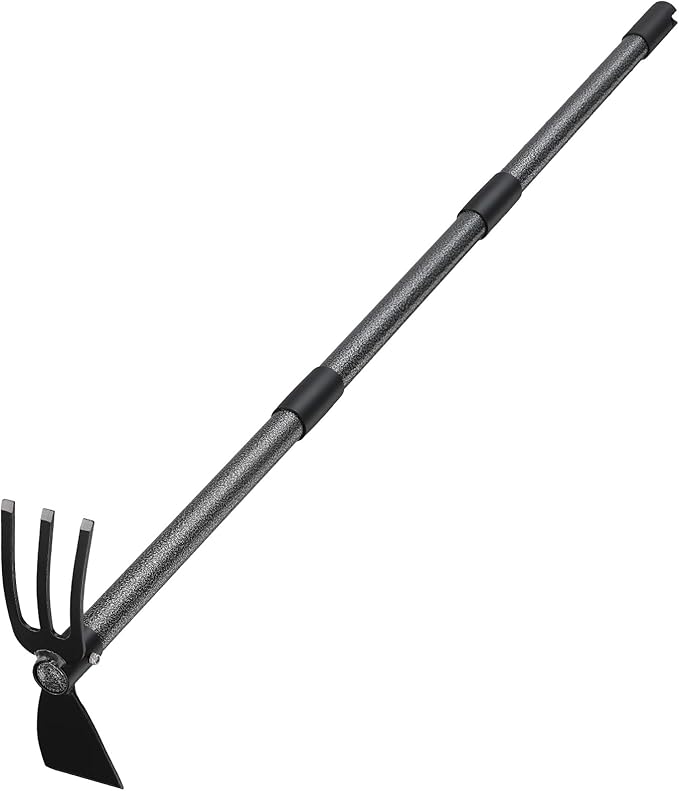 COCONUT Hoe Garden Tool, 60 Inch Garden Hoe Long Handle for Weeding, Hoe Cultivator 2 in 1 Hand Garden Tools for Gardening Planting