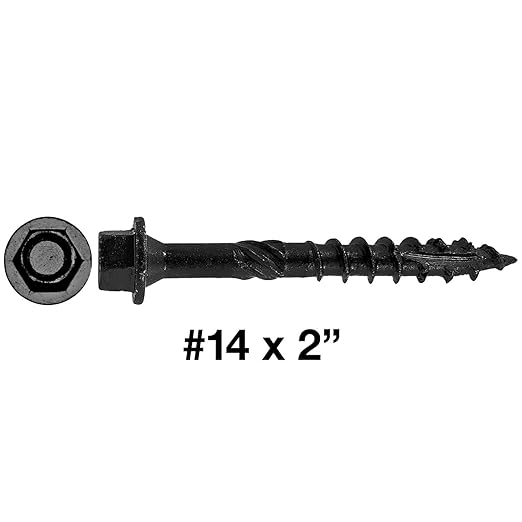 Jake Sales #14 X 2 Heavy Duty Black Timber/Log/Landscaping Wood Screws - Exterior Coated Heavy Duty Screws - 5 Pounds ~234 Screws