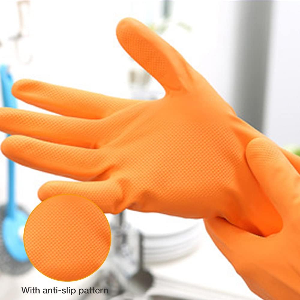 Alimat PluS 3 Pack Reusable Cleaning Gloves Latex Free, Dishwashing Rubber Gloves for Cleaning, Waterproof Household Gloves for Laundry, Gardening (Small, Without Liner)