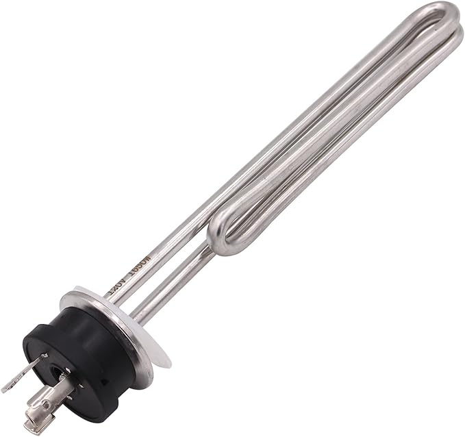 DERNORD 120V 1650W Tri-clamp Foldback Heating Element Stainless Steel Immersion Water Heater with 3-Wire Electrical Locking Plug (1.5 Inch Tri clamp)