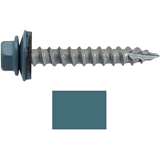 #14 Metal ROOFING SCREWS (250) Screws x 1-1/2" SLATE BLUE Hex Head Sheet Metal Roof Screw. Self starting/tapping metal to woodsheet metal siding screws - EPDM washer. for corrugated roofing