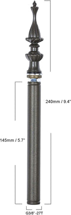 Bieye SS019 Lampshade Support with Finial for Tiffany Style Stained Glass Floor Lamp Table Lamp (G3/8 145mm Crown)