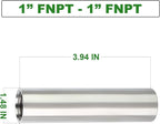 TAISHER 2PCS Stainless Steel Pipe Fittings, 1" NPT x 1" NPT Female Threaded, 4" Length Nipple Cast Pipe
