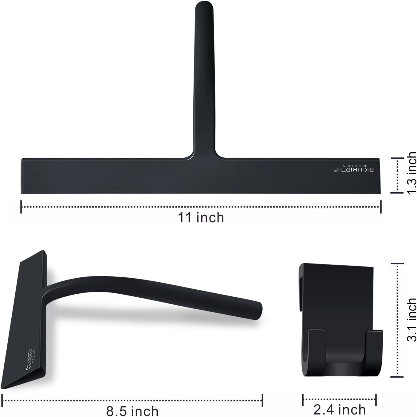 Silicone Rubber Blade & Hook Shower Window Squeegee 11" in Width Silicone Car Squeegee Bathroom Squeegee for Shower Squeegee for Shower Doors Car Window