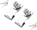 2 Packs Keyed Hasp Locks Twist Knob Keyed Locking Hasp for Small Doors, Cabinets and More,Stainless Steel Steel, Chrome Plated Hasp Lock Catch Latch Safety Lock (3Inch with Lock)